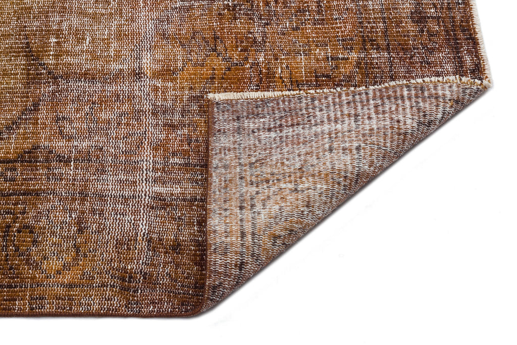 Brown Over Dyed Vintage Rug 6'1'' x 9'10'' ft 186 x 300 cm
