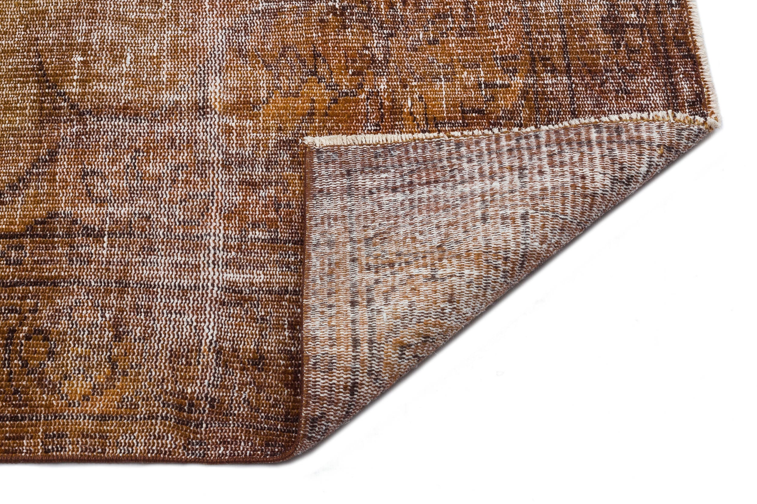 Brown Over Dyed Vintage Rug 6'1'' x 9'10'' ft 186 x 300 cm