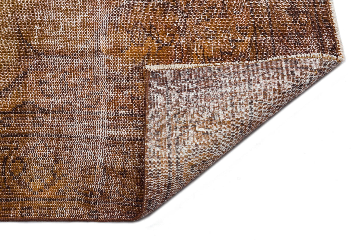 Brown Over Dyed Vintage Rug 6&#39;1&#39;&#39; x 9&#39;10&#39;&#39; ft 186 x 300 cm