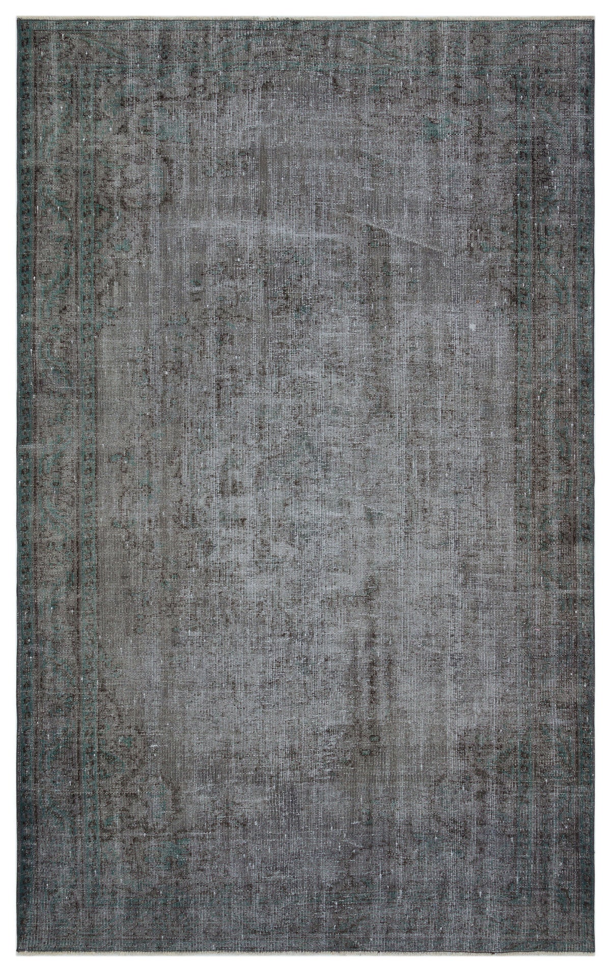 Gray Over Dyed Vintage Rug 5&#39;4&#39;&#39; x 8&#39;10&#39;&#39; ft 162 x 269 cm