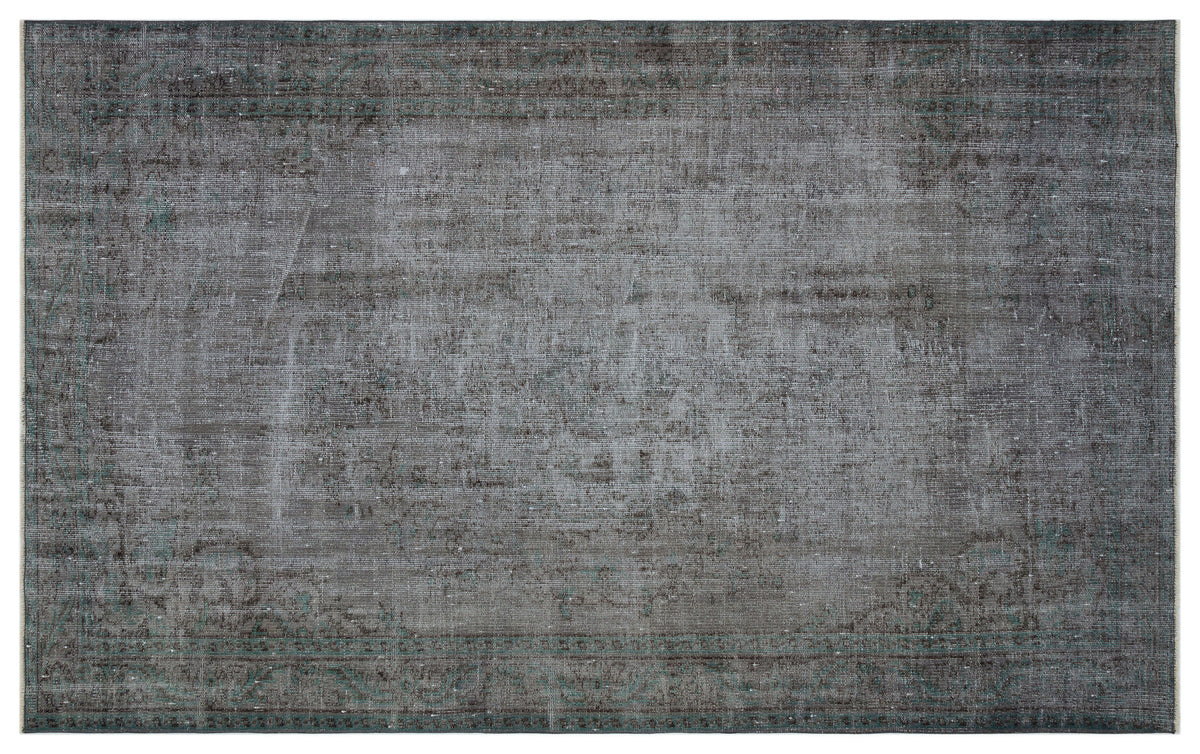 Gray Over Dyed Vintage Rug 5&#39;4&#39;&#39; x 8&#39;10&#39;&#39; ft 162 x 269 cm