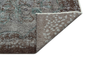 Gray Over Dyed Vintage Rug 5'7'' x 9'12'' ft 171 x 304 cm