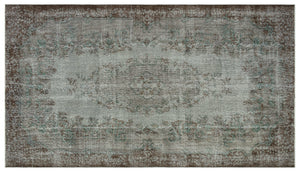 Gray Over Dyed Vintage Rug 5'7'' x 9'12'' ft 171 x 304 cm