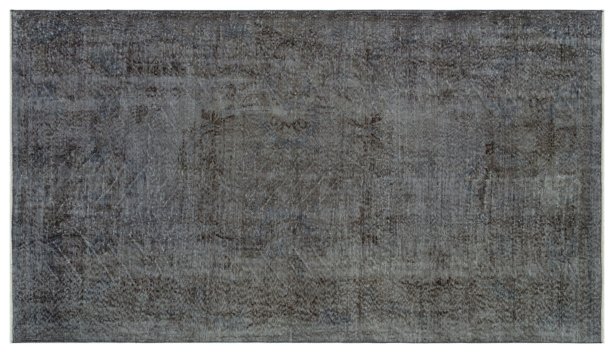 Gray Over Dyed Vintage Rug 5&#39;3&#39;&#39; x 9&#39;1&#39;&#39; ft 161 x 277 cm
