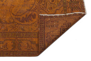 Brown Over Dyed Vintage Rug 5'12'' x 9'0'' ft 182 x 275 cm