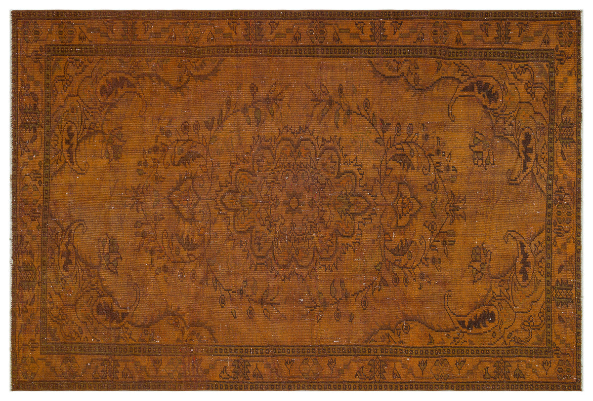 Brown Over Dyed Vintage Rug 5&#39;12&#39;&#39; x 9&#39;0&#39;&#39; ft 182 x 275 cm
