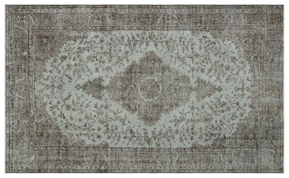 Gray Over Dyed Vintage Rug 5&#39;6&#39;&#39; x 9&#39;3&#39;&#39; ft 167 x 281 cm