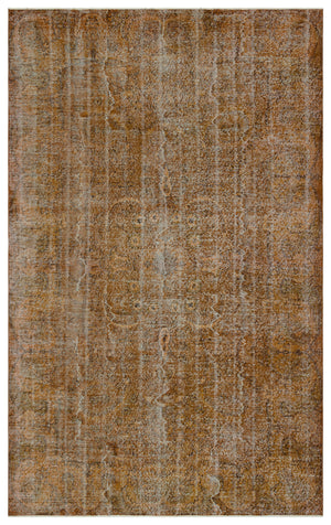 Brown Over Dyed Vintage Rug 6'3'' x 9'10'' ft 190 x 300 cm