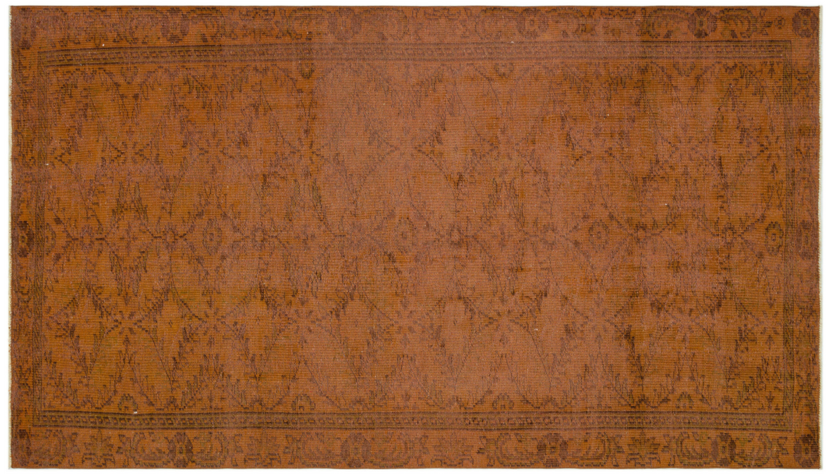 Retro Design Brown Over Dyed Vintage Rug 5&#39;5&#39;&#39; x 9&#39;1&#39;&#39; ft 164 x 278 cm