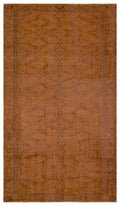 Brown Over Dyed Vintage Rug 5'5'' x 9'1'' ft 164 x 278 cm