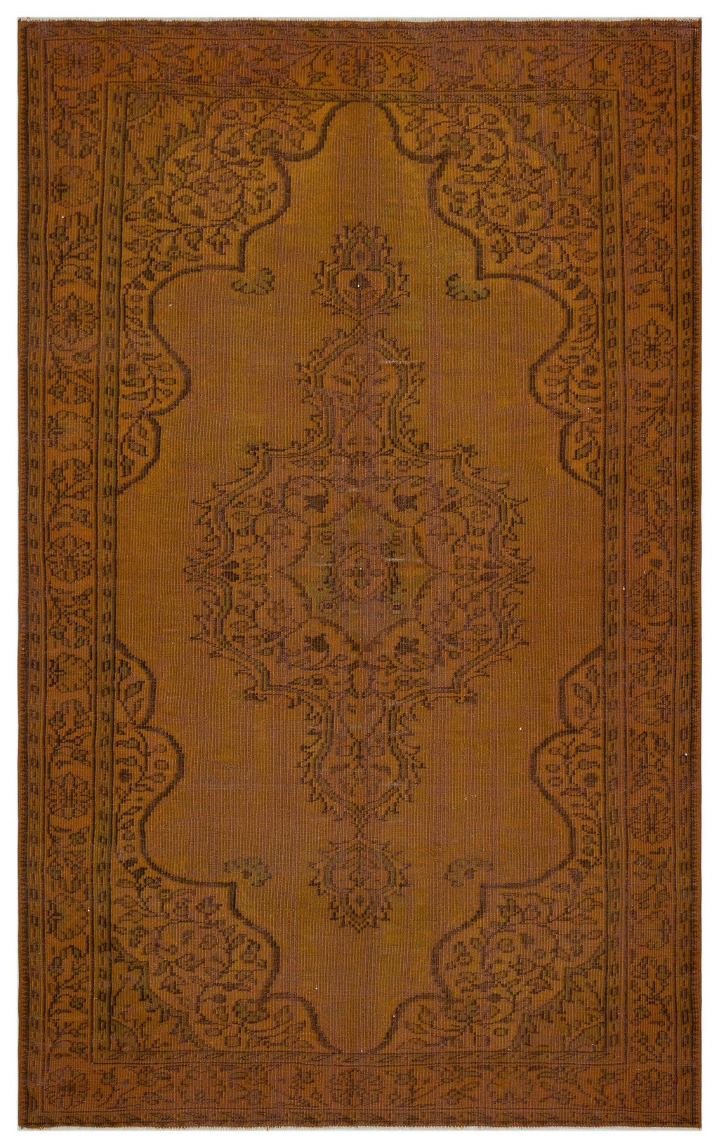 Brown Over Dyed Vintage Rug 6'3'' x 9'10'' ft 191 x 300 cm