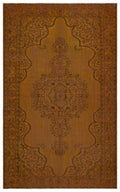 Brown Over Dyed Vintage Rug 6'3'' x 9'10'' ft 191 x 300 cm