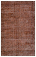 Brown Over Dyed Vintage Rug 6'6'' x 10'6'' ft 199 x 321 cm