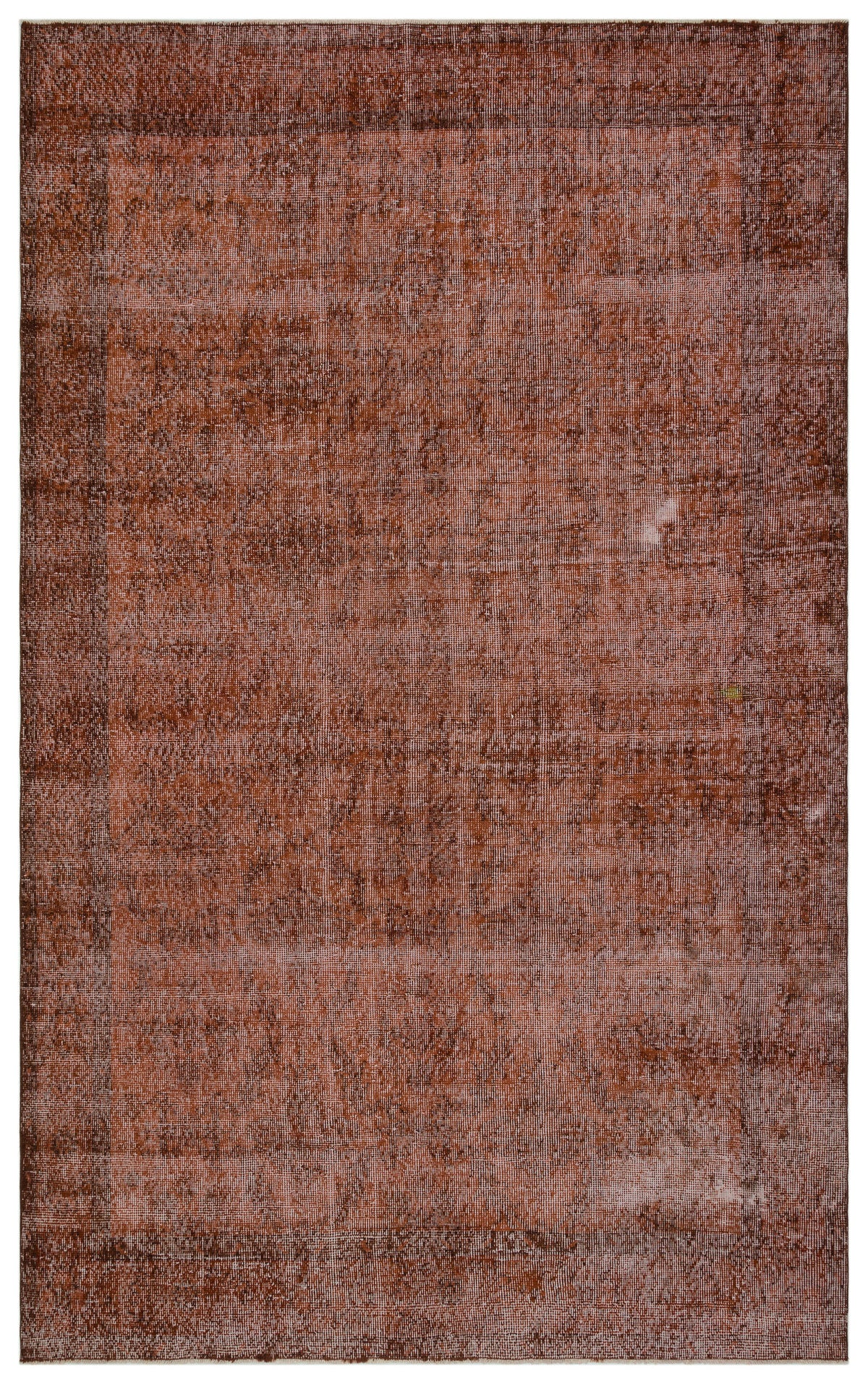 Brown Over Dyed Vintage Rug 6&#39;6&#39;&#39; x 10&#39;6&#39;&#39; ft 199 x 321 cm