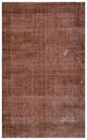 Brown Over Dyed Vintage Rug 6'6'' x 10'6'' ft 199 x 321 cm