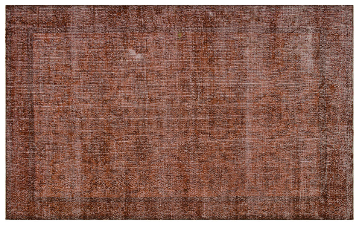 Brown Over Dyed Vintage Rug 6&#39;6&#39;&#39; x 10&#39;6&#39;&#39; ft 199 x 321 cm
