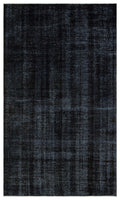Black Over Dyed Vintage Rug 5'5'' x 8'10'' ft 164 x 270 cm
