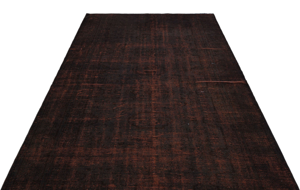 Brown Over Dyed Vintage Rug 5'8'' x 9'2'' ft 172 x 280 cm