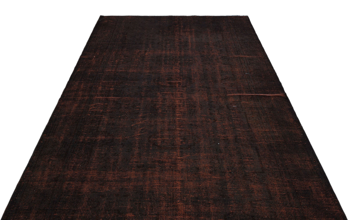 Brown Over Dyed Vintage Rug 5&#39;8&#39;&#39; x 9&#39;2&#39;&#39; ft 172 x 280 cm