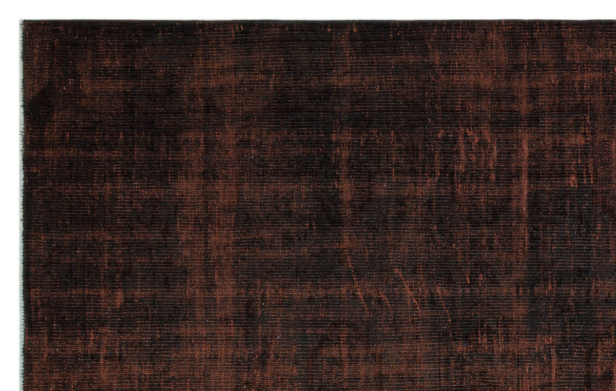 Brown Over Dyed Vintage Rug 5&#39;8&#39;&#39; x 9&#39;2&#39;&#39; ft 172 x 280 cm