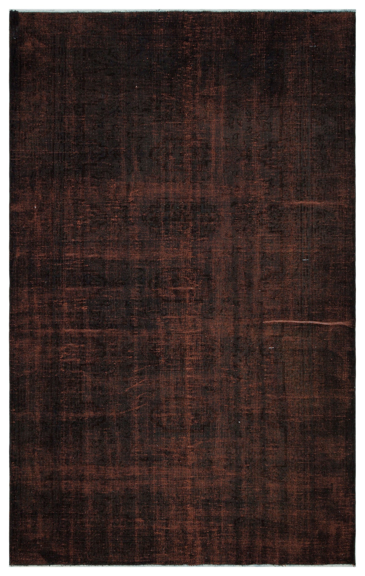 Brown Over Dyed Vintage Rug 5&#39;8&#39;&#39; x 9&#39;2&#39;&#39; ft 172 x 280 cm