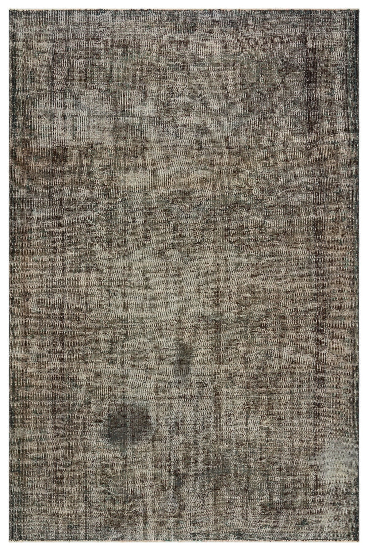Gray Over Dyed Vintage Rug 6&#39;0&#39;&#39; x 9&#39;3&#39;&#39; ft 183 x 281 cm