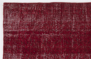 Red Over Dyed Vintage Rug 6'3'' x 9'7'' ft 190 x 292 cm