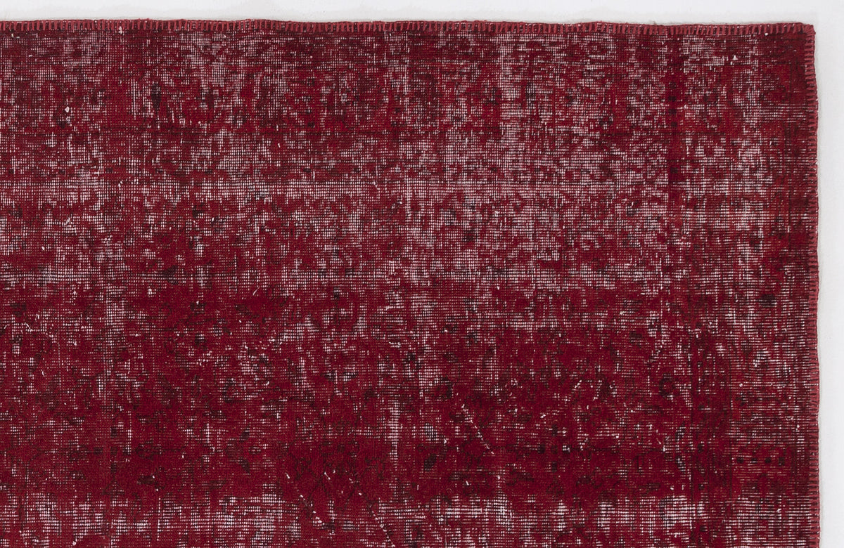 Red Over Dyed Vintage Rug 6&#39;3&#39;&#39; x 9&#39;7&#39;&#39; ft 190 x 292 cm