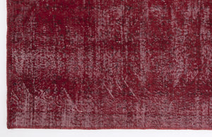 Red Over Dyed Vintage Rug 6'3'' x 9'7'' ft 190 x 292 cm