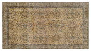 Beige Over Dyed Vintage Rug 3'7'' x 6'7'' ft 110 x 200 cm