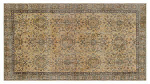 Beige Over Dyed Vintage Rug 3'7'' x 6'7'' ft 110 x 200 cm