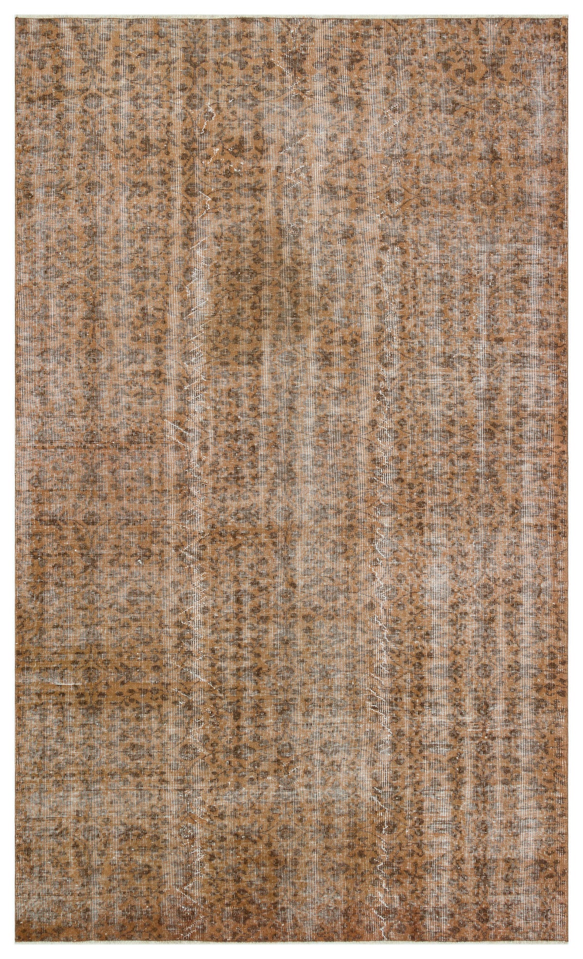 Brown Over Dyed Vintage Rug 5&#39;10&#39;&#39; x 9&#39;7&#39;&#39; ft 177 x 291 cm