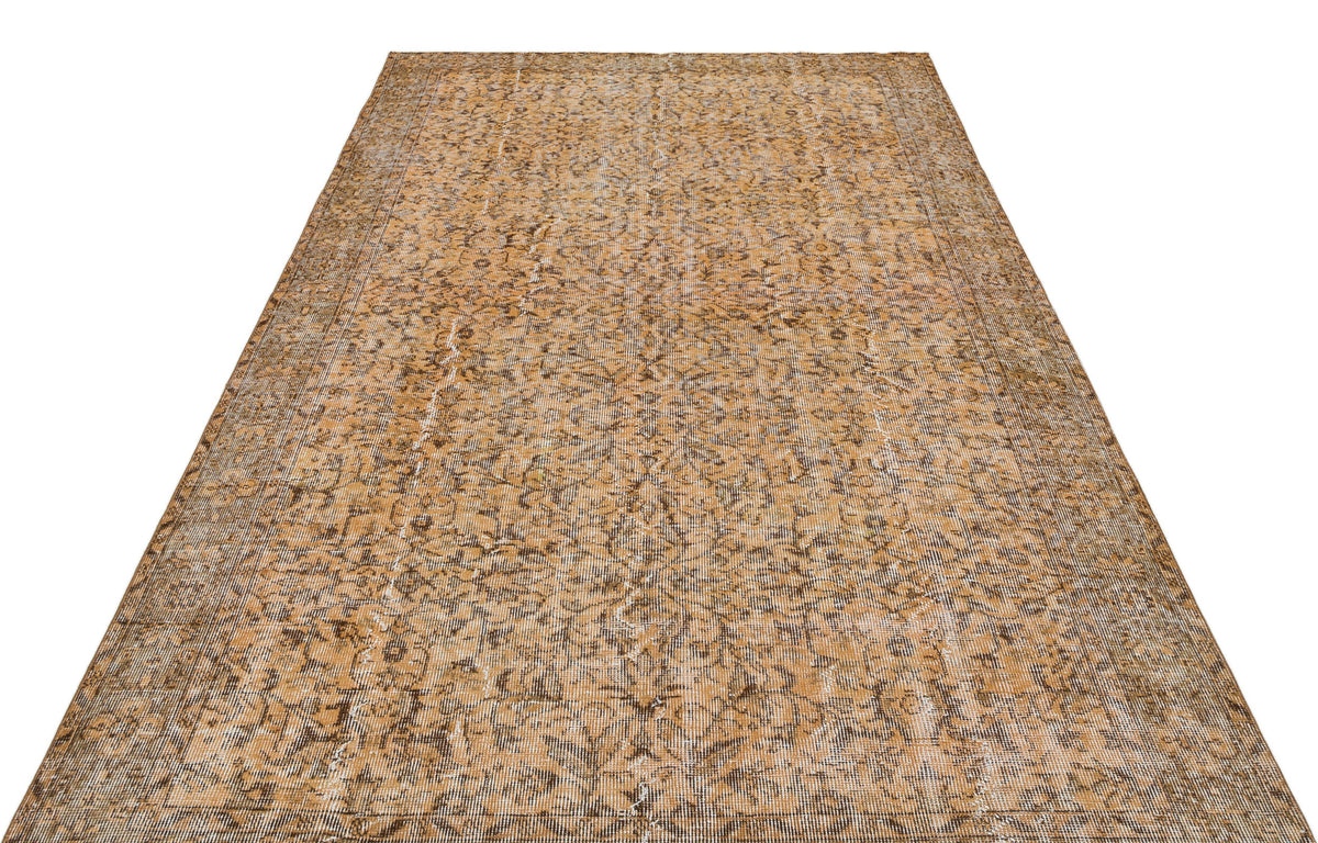 Brown Over Dyed Vintage Rug 5&#39;7&#39;&#39; x 8&#39;11&#39;&#39; ft 171 x 272 cm