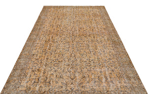 Brown Over Dyed Vintage Rug 5'7'' x 8'11'' ft 171 x 272 cm