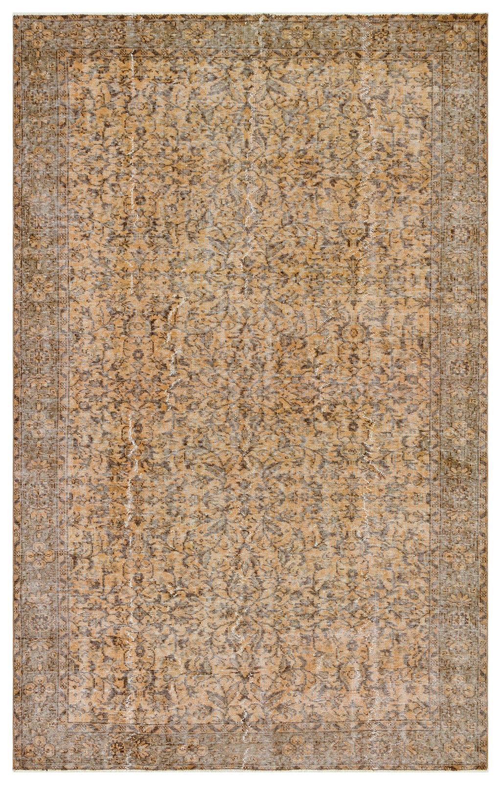 Brown Over Dyed Vintage Rug 5'7'' x 8'11'' ft 171 x 272 cm