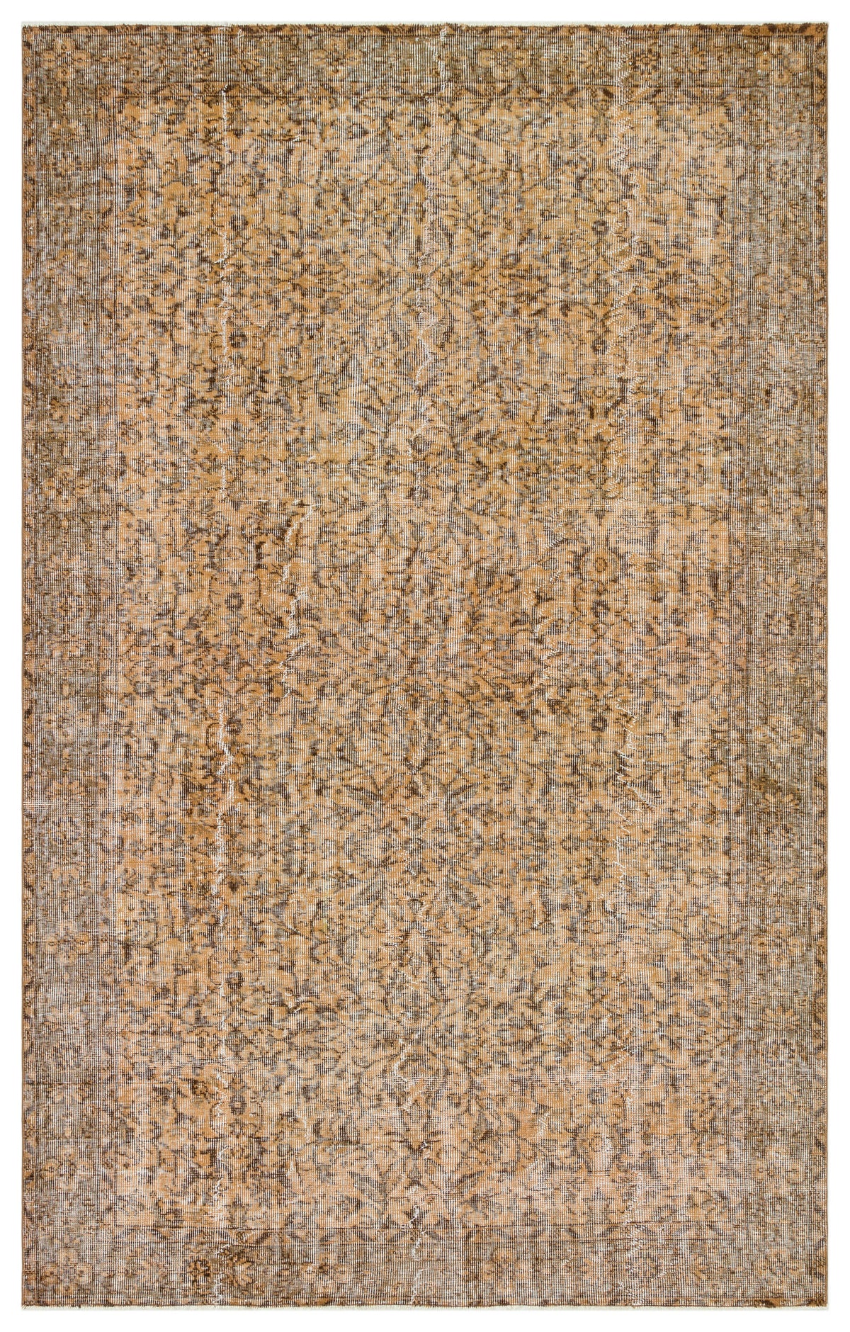 Brown Over Dyed Vintage Rug 5&#39;7&#39;&#39; x 8&#39;11&#39;&#39; ft 171 x 272 cm