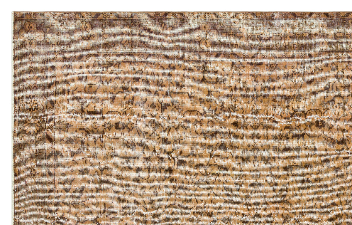 Brown Over Dyed Vintage Rug 5&#39;7&#39;&#39; x 8&#39;11&#39;&#39; ft 171 x 272 cm