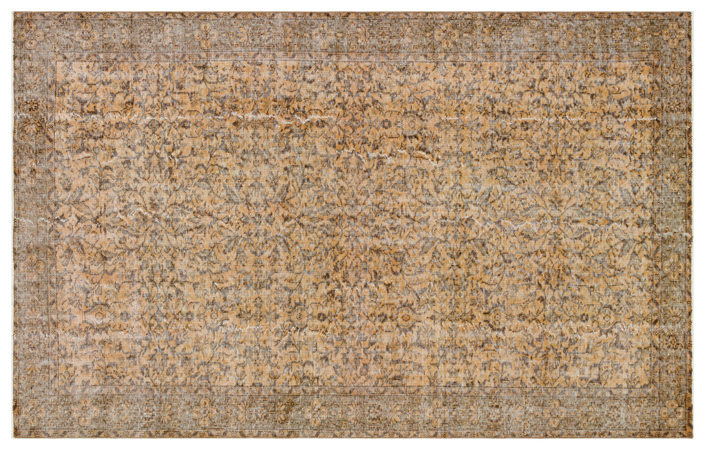 Brown Over Dyed Vintage Rug 5'7'' x 8'11'' ft 171 x 272 cm