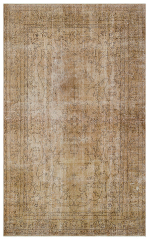 Brown Over Dyed Vintage Rug 6'4'' x 10'4'' ft 193 x 316 cm