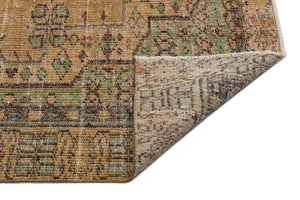 Brown Over Dyed Vintage Rug 5'9'' x 9'1'' ft 175 x 277 cm