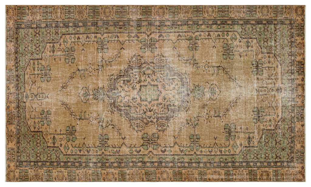 Brown Over Dyed Vintage Rug 5'9'' x 9'1'' ft 175 x 277 cm