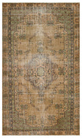 Brown Over Dyed Vintage Rug 5'9'' x 9'1'' ft 175 x 277 cm