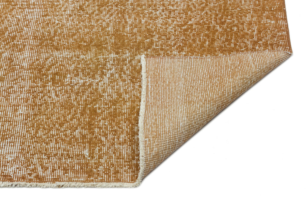 Brown Over Dyed Vintage Rug 5'9'' x 9'6'' ft 176 x 290 cm