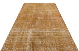 Brown Over Dyed Vintage Rug 5'9'' x 9'6'' ft 176 x 290 cm