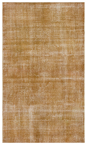 Brown Over Dyed Vintage Rug 5'9'' x 9'6'' ft 176 x 290 cm