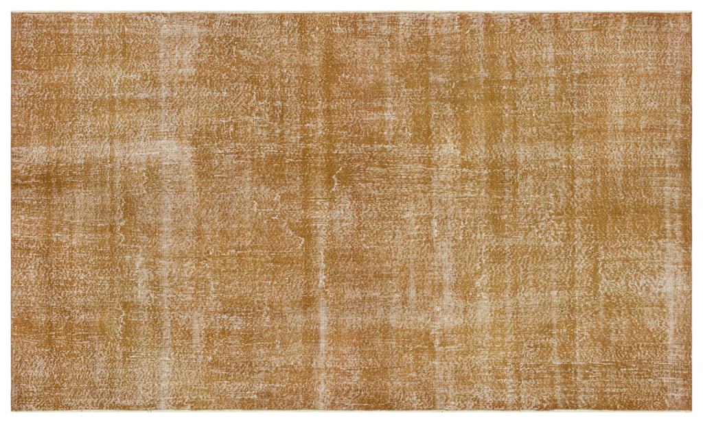 Brown Over Dyed Vintage Rug 5'9'' x 9'6'' ft 176 x 290 cm