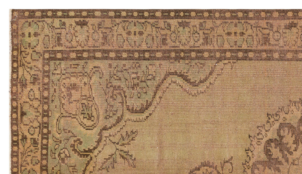 Brown Over Dyed Vintage Rug 5'7'' x 9'8'' ft 170 x 295 cm