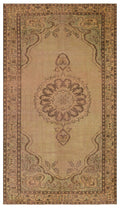 Brown Over Dyed Vintage Rug 5'7'' x 9'8'' ft 170 x 295 cm