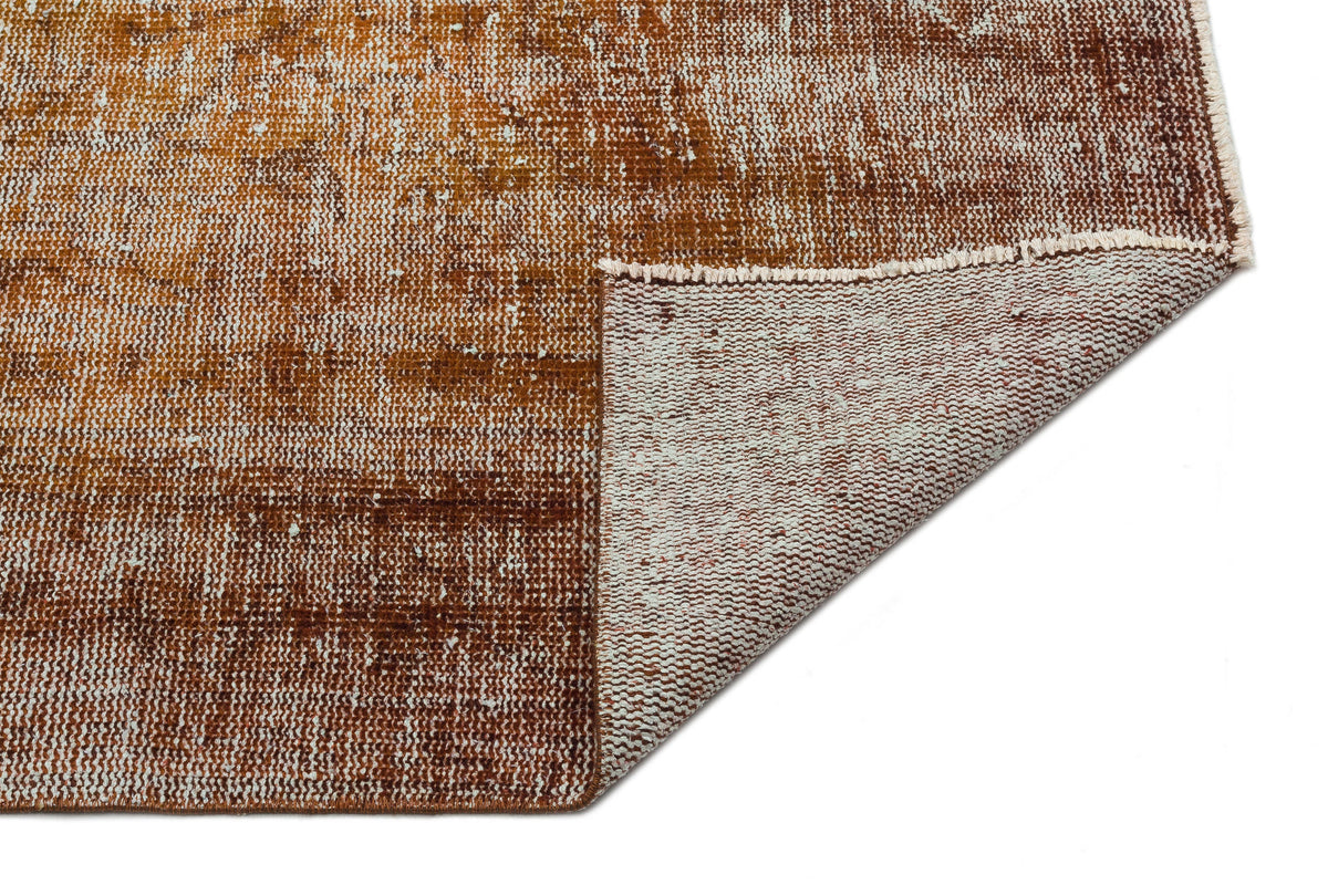 Brown Over Dyed Vintage Rug 6&#39;1&#39;&#39; x 10&#39;0&#39;&#39; ft 185 x 306 cm