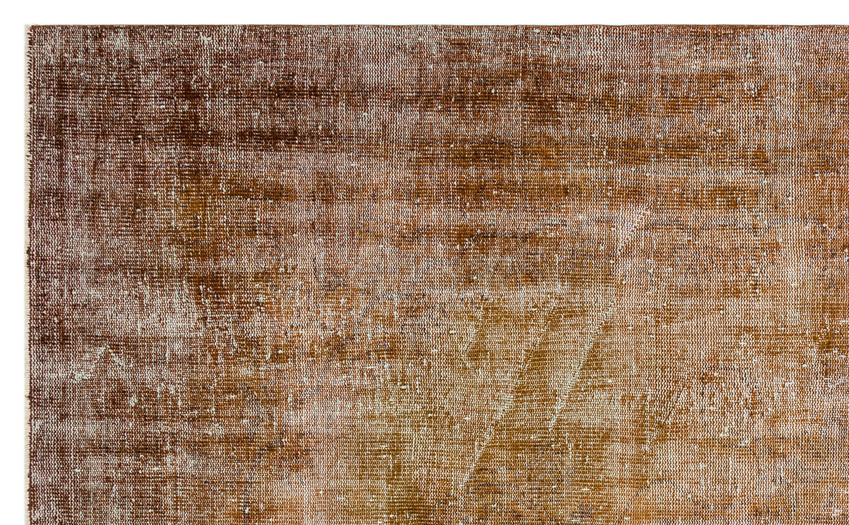 Brown Over Dyed Vintage Rug 6&#39;1&#39;&#39; x 10&#39;0&#39;&#39; ft 185 x 306 cm